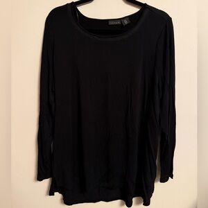Tahari Elegant Black Long Sleeve Top